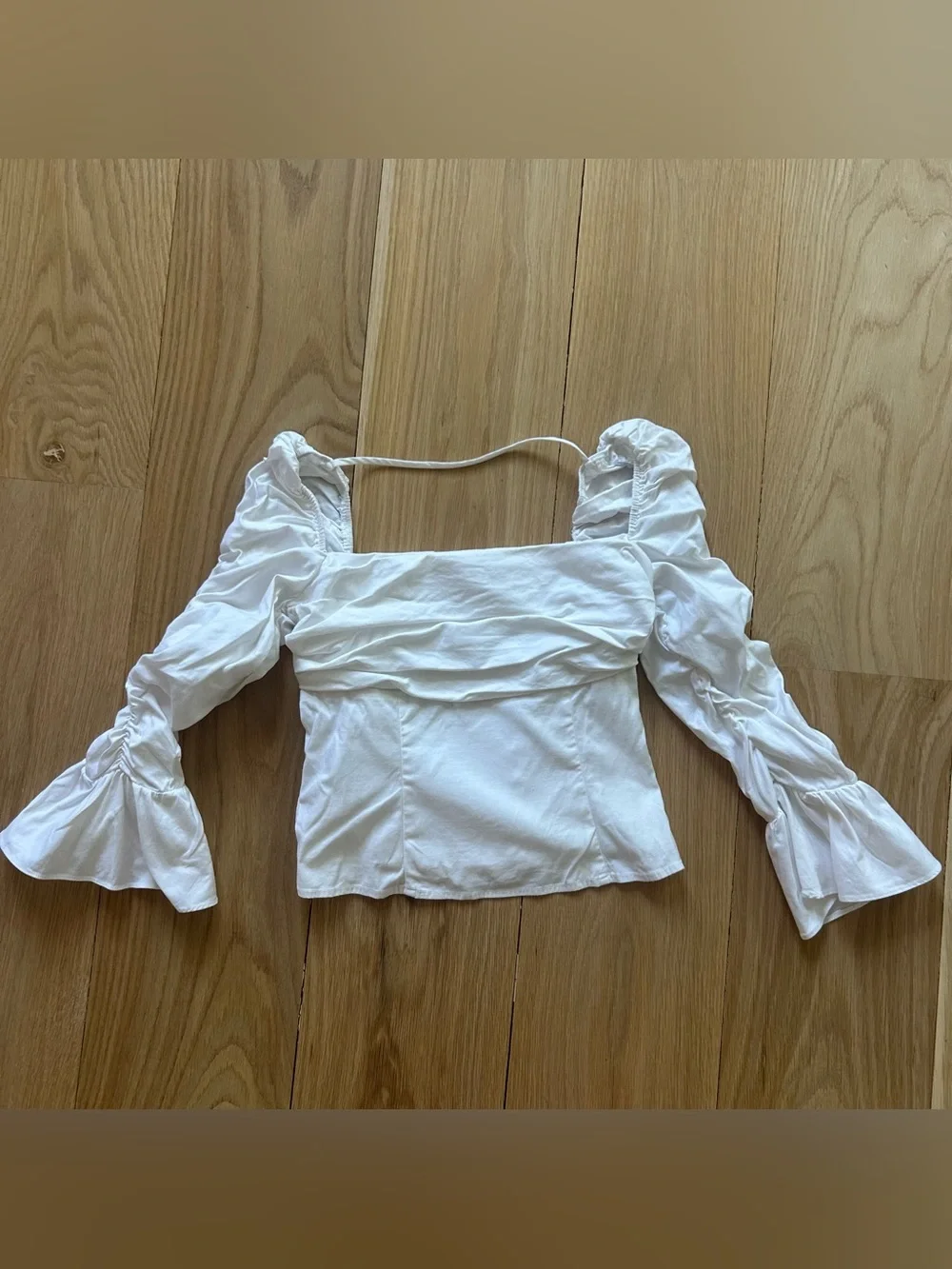 Reformation Kiki Ruched Puff Sleeve Top White Size 0